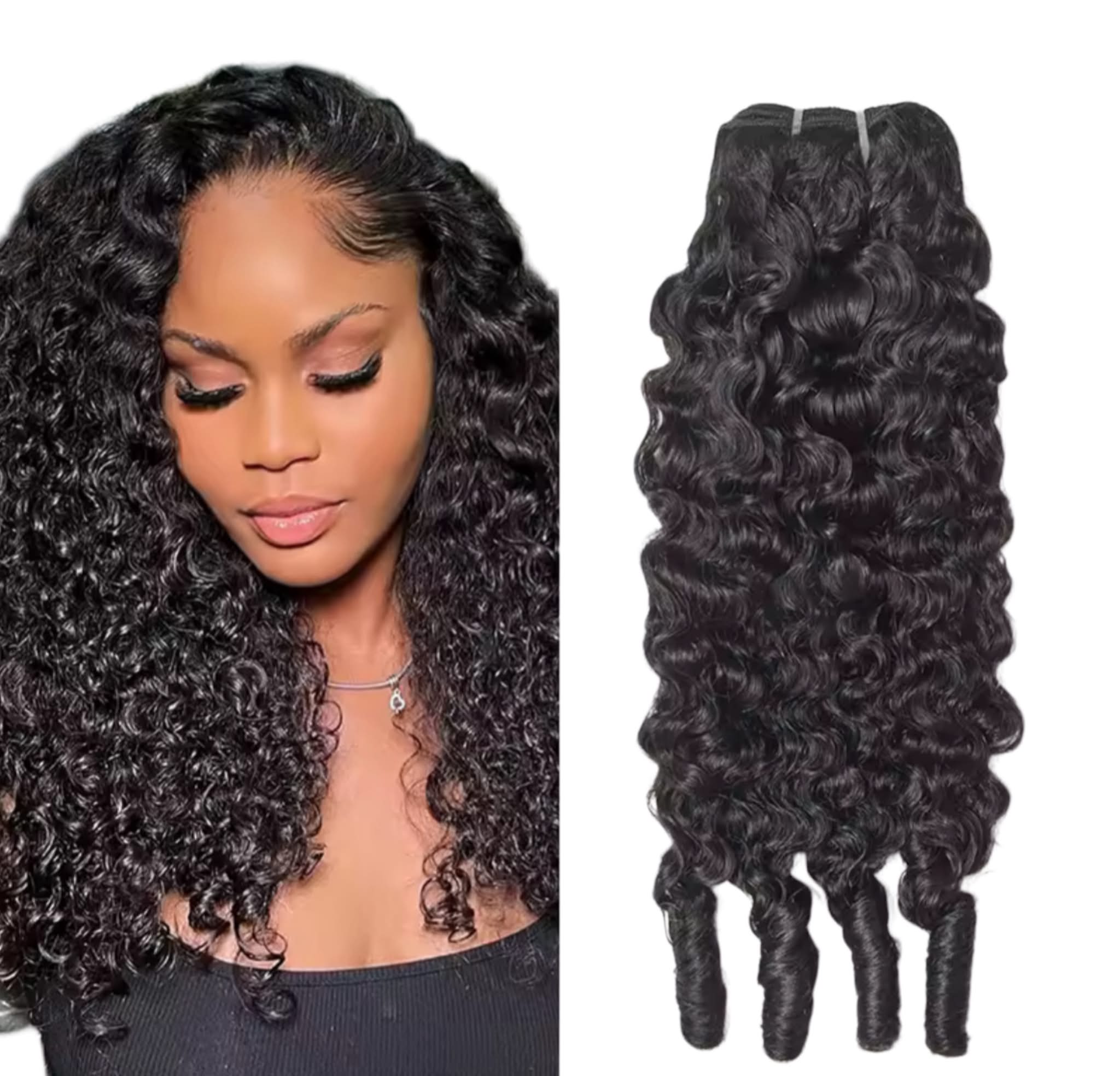 100% Human Hair weft Bundles Burmese Curly
